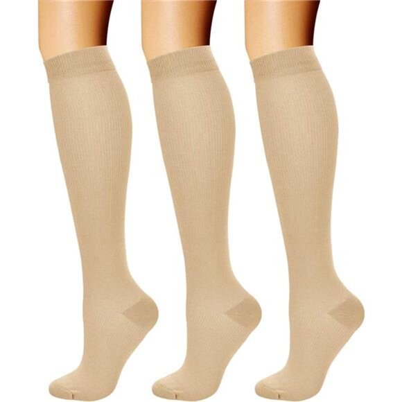 Compression Socks for Women & Men Circulation (3 Pairs) 15-20 mmHg Athletic - Picture 1 of 8